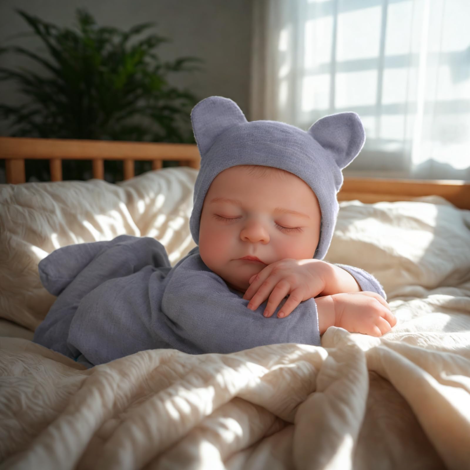 JIZHI 17 Inch Lifelike Reborn Baby Doll - Realistic Newborn Baby Boy Doll with Poseable Vinyl Body & Feeding Kit | Perfect Gift for Kids 3+ | Great for Role Play, Parenting Practice & Collectors