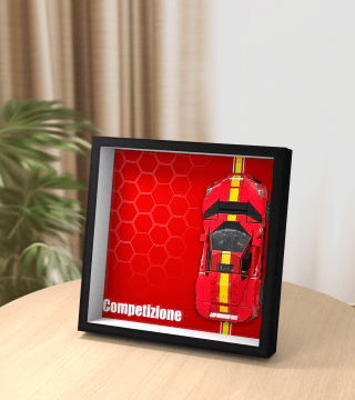 Lego Speed Champions 1970 Ferrari 812 M Toy Car Display Frame - Compatible with Lego Set 76914 - Showcase Your Red Sports Race Car Model - Perfect for Home Office Decor & Lego Collector's Display