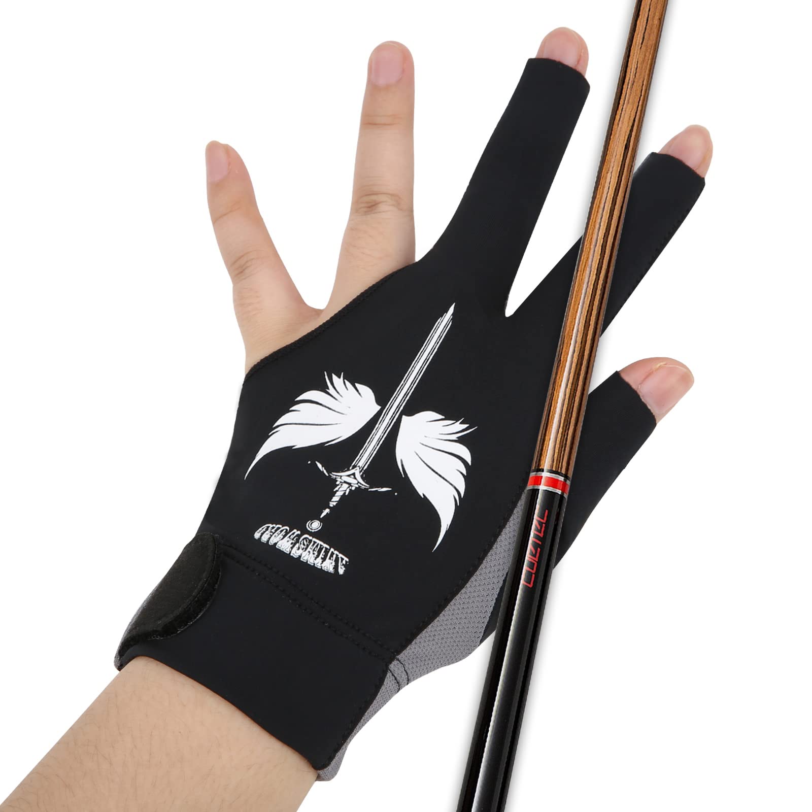 ANIMSWORD Breathable Comfortable Billiard Pool Gloves - Ambidextrous Snooker Cue Sport Glove for Enhanced Grip and Precision in Game Play
