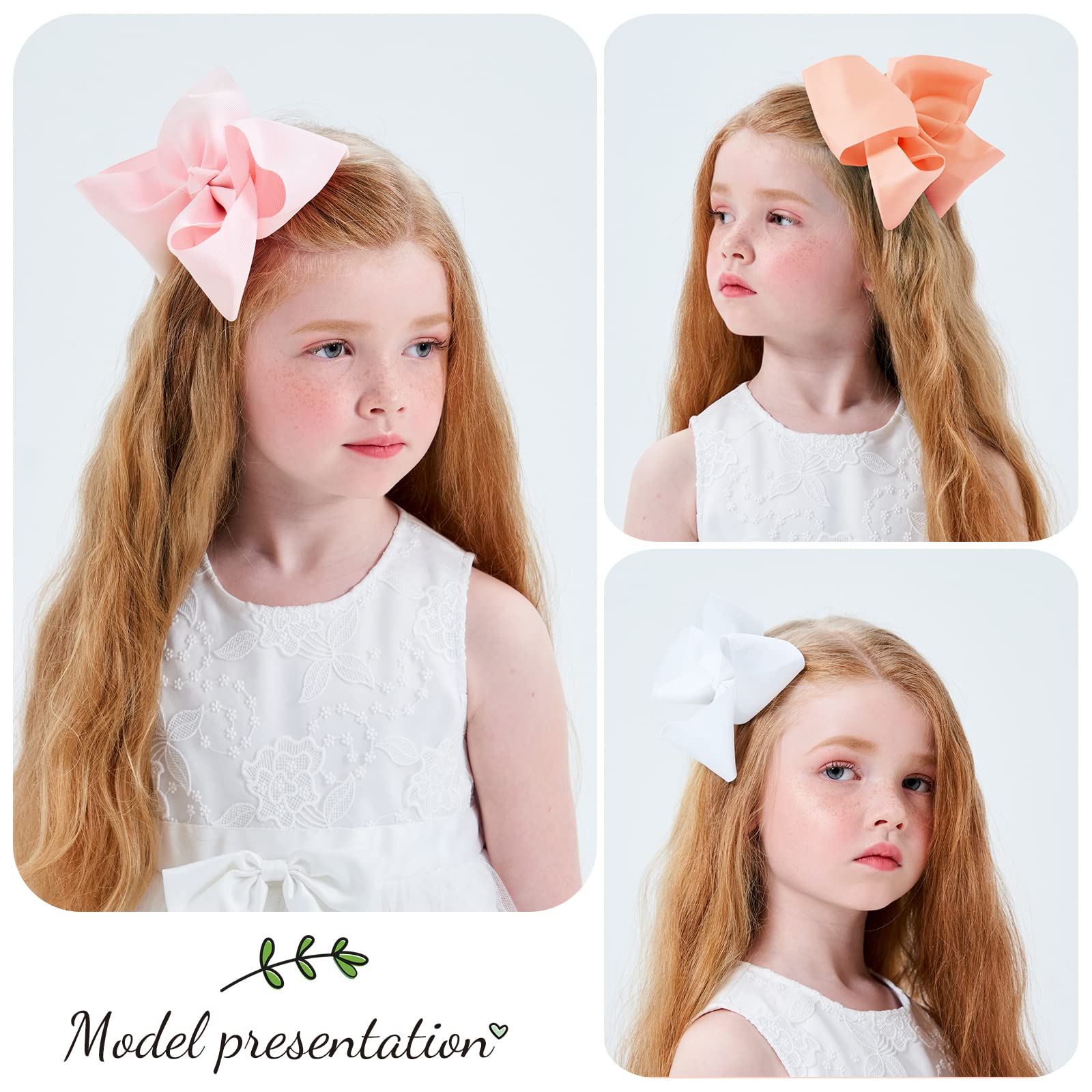 30PCS 6 Inch Big Hair Bows for Girls - Grosgrain Ribbon Toddler Hair Accessories with Alligator Clips - Perfect for Baby, Kids & Teens - Great for Parties, School, Holidays & Everyday Wear