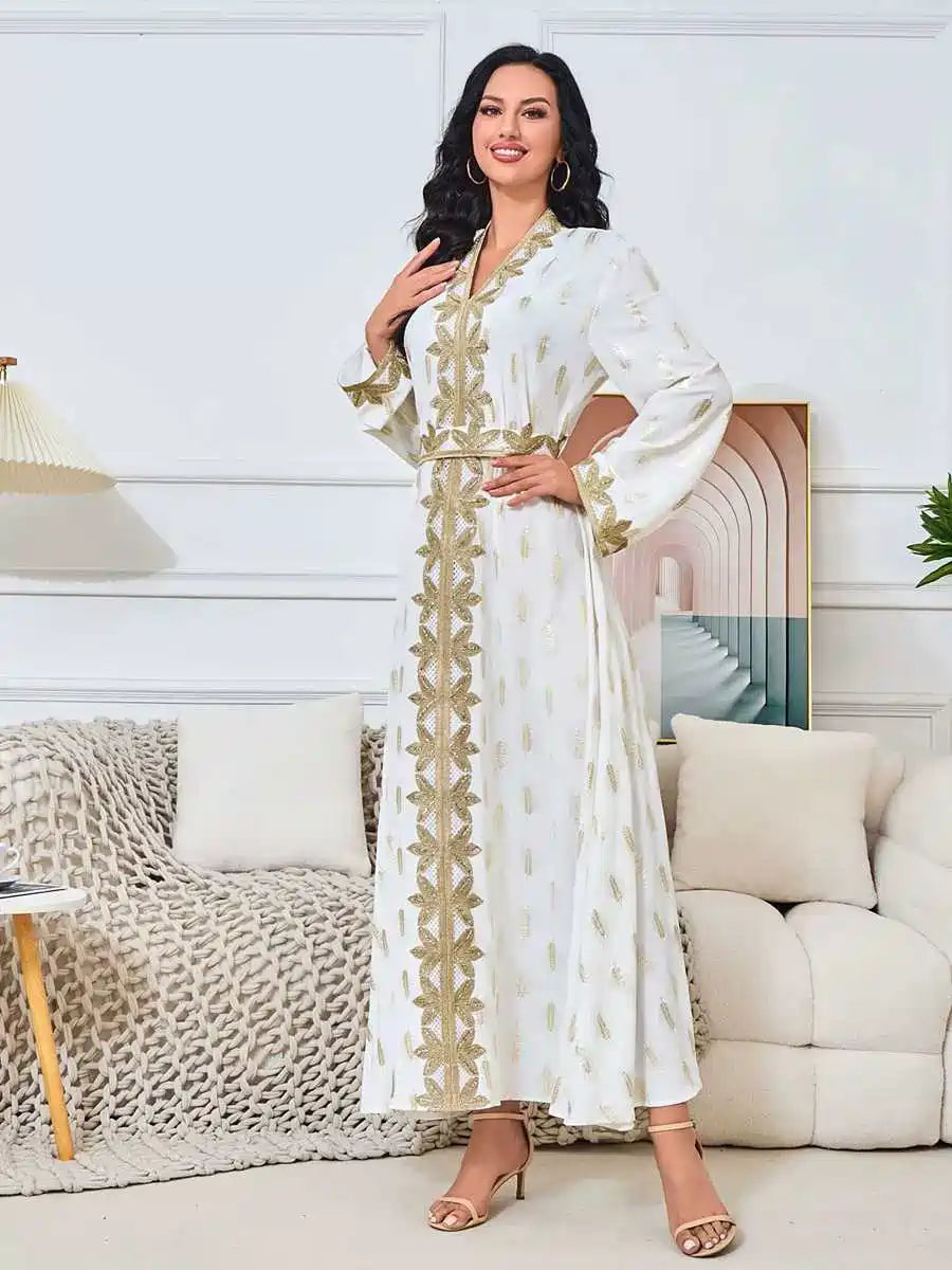 Elegant Bronzing Eid Caftan Kaftan Dress for Women - Perfect for Party, Wedding & Special Occasions | Style #25157 | Boho Chic Evening Gown for Festive Celebrations