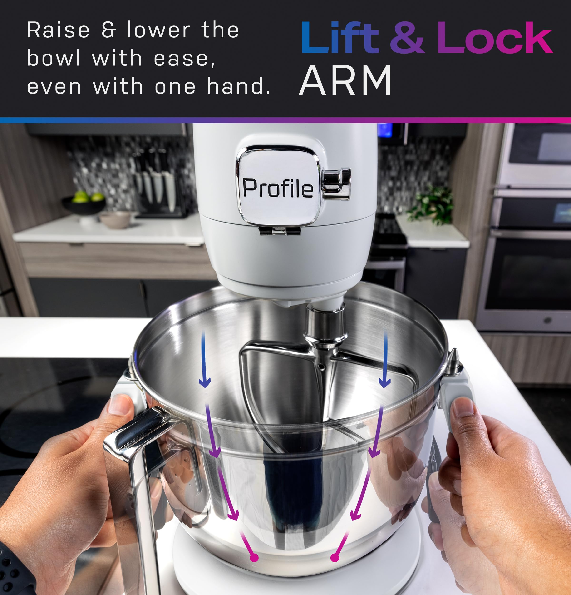 GE Profile Smart Stand Mixer with Built-In Smart Scale & Auto Sense Technology - 7qt Stainless Steel Bowl, 11 Speed Settings, Includes Dough Hook/Beater/11-Wire Whip - WiFi Connected Carbon Black Mixer for Baking Bread, Cookies & Cakes - Perfect for Home Bakers & Professional Kitchens
