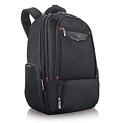 Solo New York Executive 17.3-Inch Laptop Backpack for Men & Women - Water-Resistant Business Travel Backpack with USB Charging Port - Perfect for Office, Commuting & College (Black)