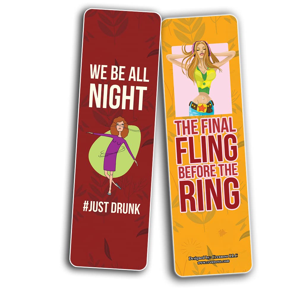 Funny Bridal Shower Bookmarks (2 Sets of 6 Cards) - Inspirational Bookmark Gift Set - Unique Book Page Clippers - Perfect Gift for Adults & Teens - Great for Wedding Parties, Book Lovers & Bridal Shower Favors