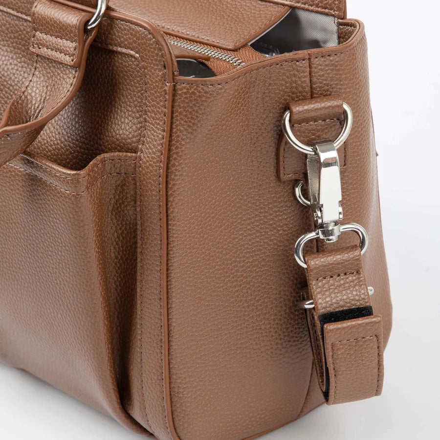 Vanchi Amelia Convertible Diaper Bag & Stroller Organizer - Pebbled Tan | Perfect for Baby Essentials, Travel & On-the-Go Parents
