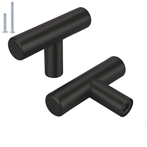 10 Pack Black Stainless Steel Cabinet Knobs - HD201BK Kitchen & Drawer Hardware for Modern Home, Office, and RV Cabinets - Durable Metal Pulls for Cabinets, Dressers, and Furniture