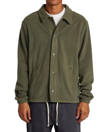 Downtown Fleece Coaches Jacket | Olive
