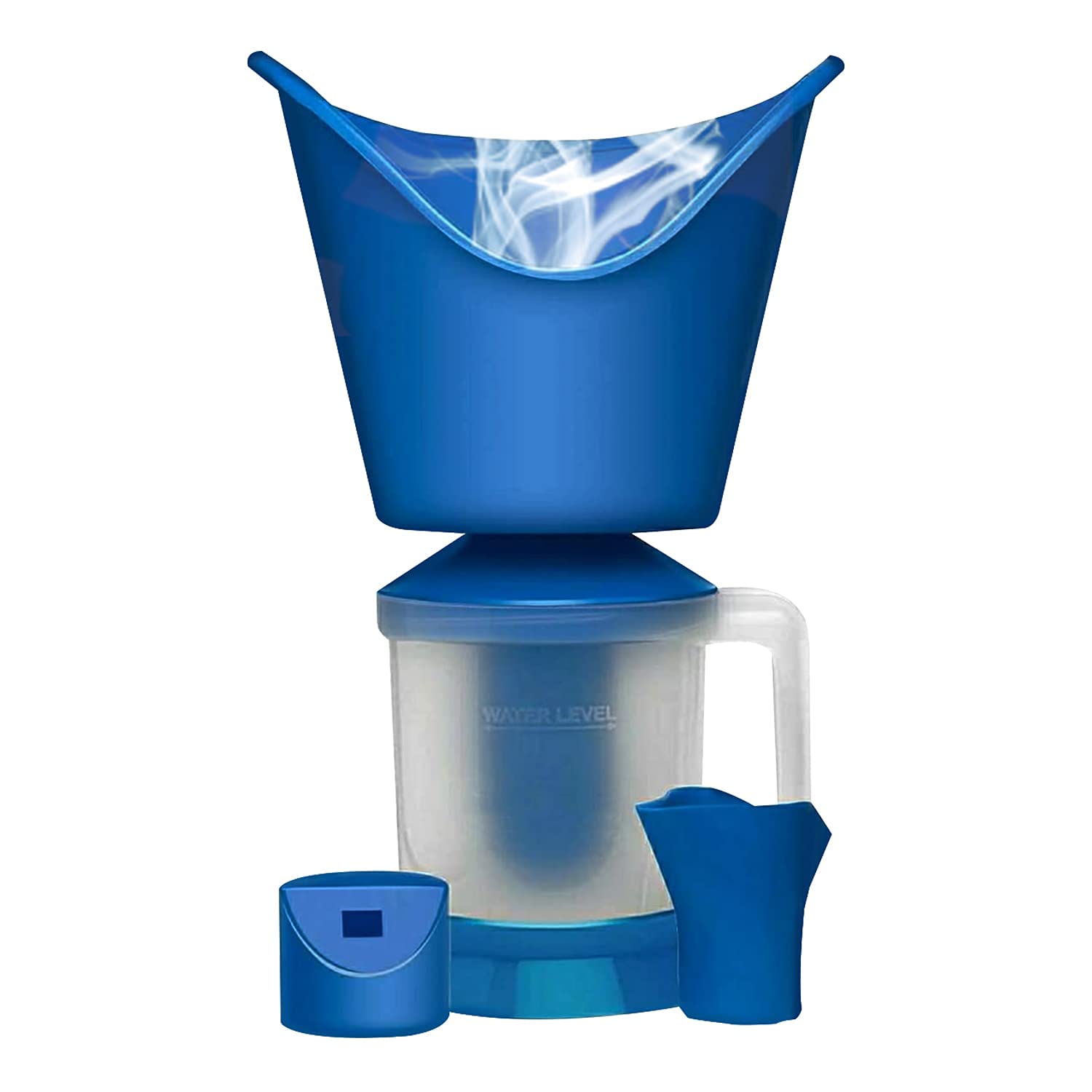 KIDINGTON 3-in-1 Steam Vaporizer for Face & Nose - Portable Facial Steamer, Nasal Inhaler & Sauna Machine - Relieves Cold, Cough & Congestion (Blue) | Perfect for Home Spa, Allergy Relief & Respiratory Care