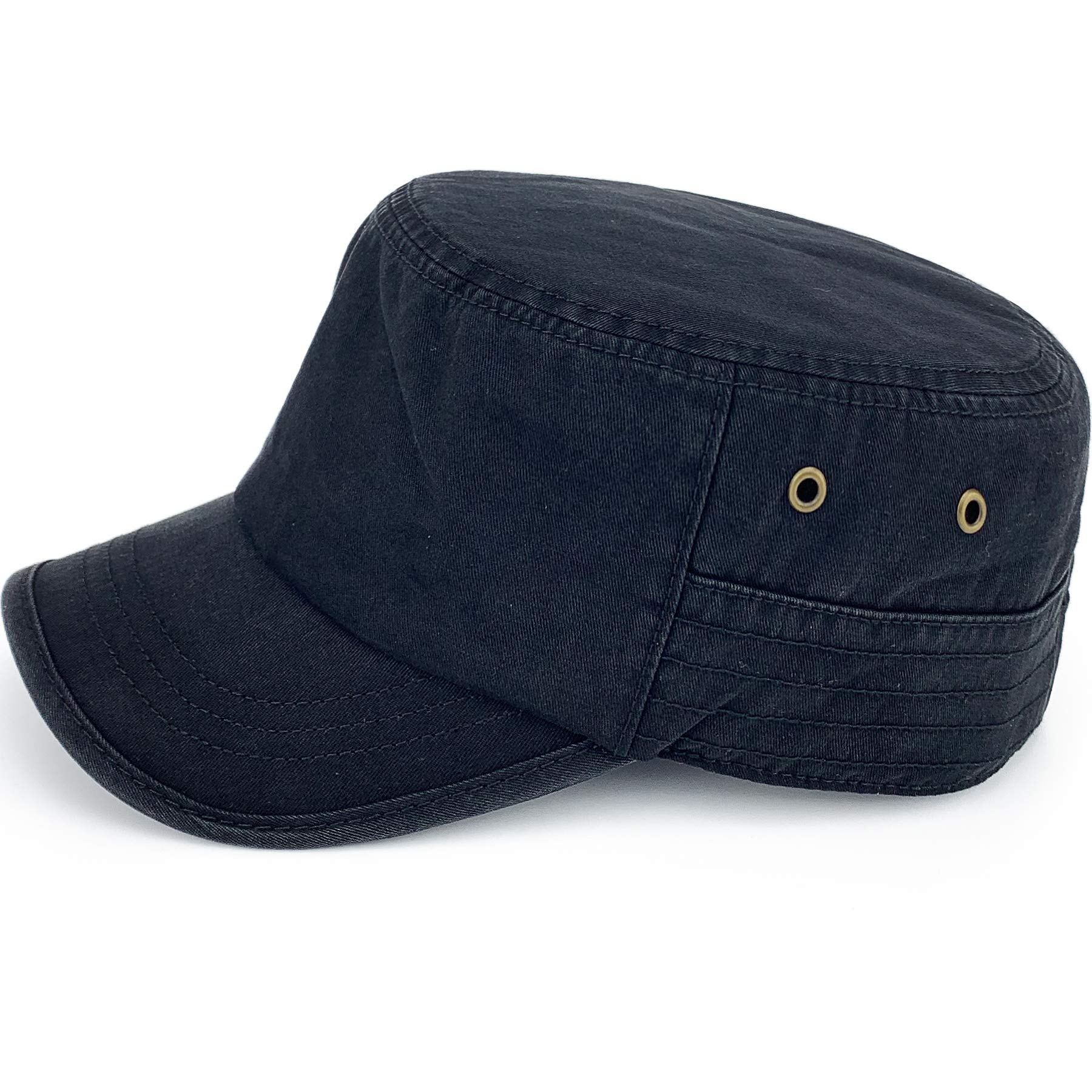 Rayna Fashion Soft Cotton Military Style Cadet Cap - Flat Top Baseball Dad Hat for Men & Women | Perfect for Outdoor Activities, Casual Wear & Sports Events