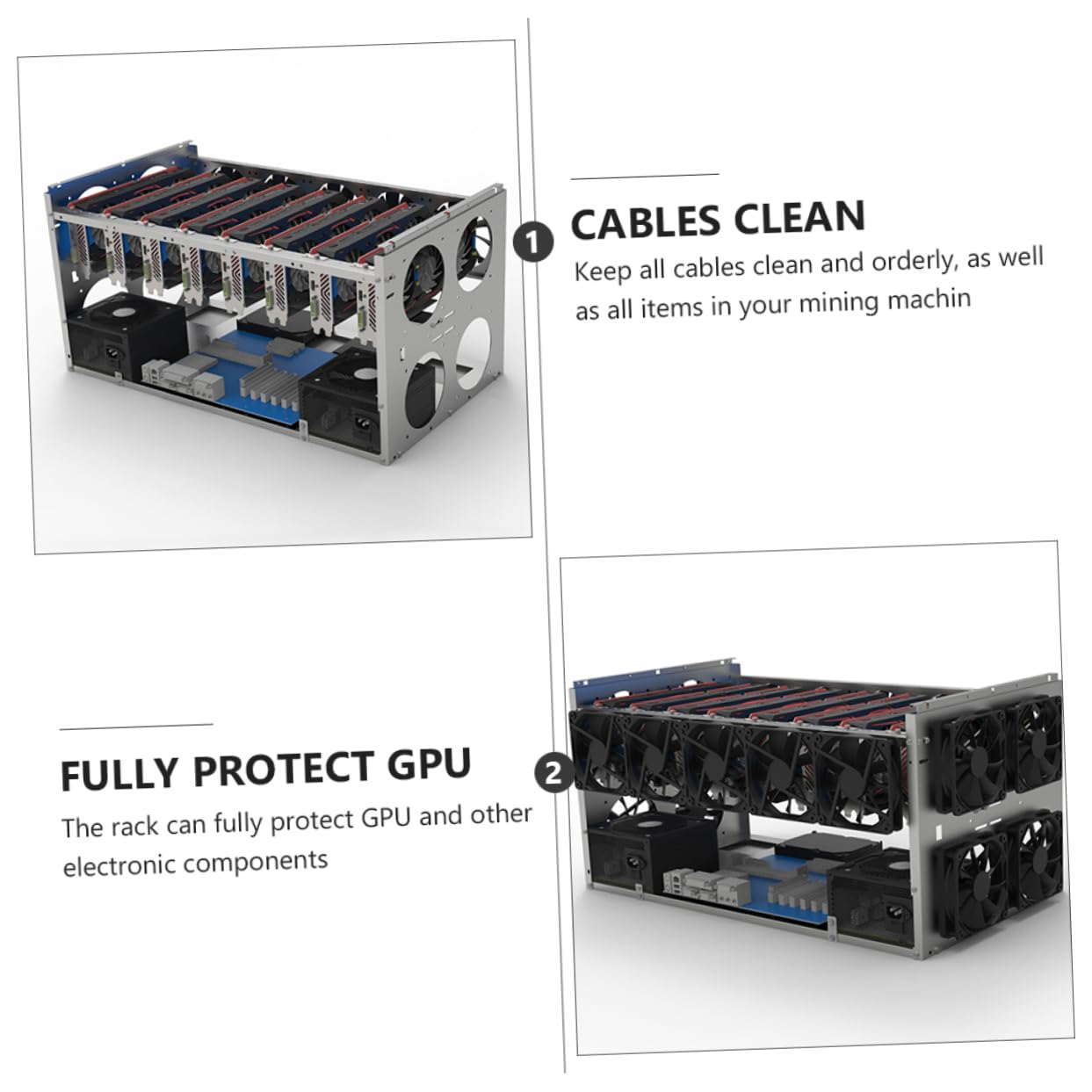 Mikikit Mining Rig Frame - GPU Mounting Bracket for Cryptocurrency Mining, PC Video Card Holder, Computer Case Accessory for Efficient Mining Setup | Perfect for Ethereum, Bitcoin & Crypto Mining Rigs