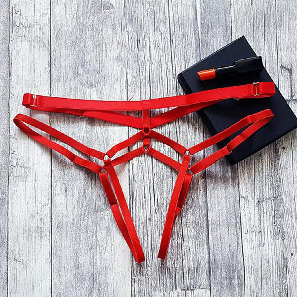 Sexy Women's Thong Underwear Lingerie - Comfortable G-String T-Back Panties with Strappy Design for Valentine's Day Gift (Red) | Perfect for Date Night, Boudoir Photoshoot & Romantic Occasions