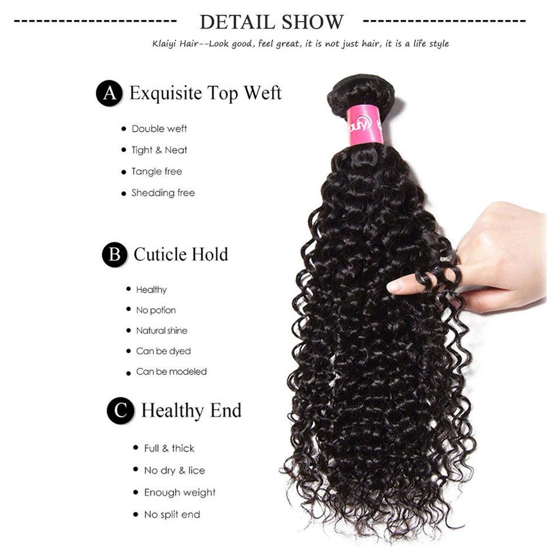 Klaiyi 12 12 12 Inch Brazilian Curly Virgin Hair Weave Bundles - Unprocessed Human Hair Extensions, Natural Color, Tangle Free, Can Be Dyed & Bleached - Perfect for Daily Wear, Parties & Special Occasions