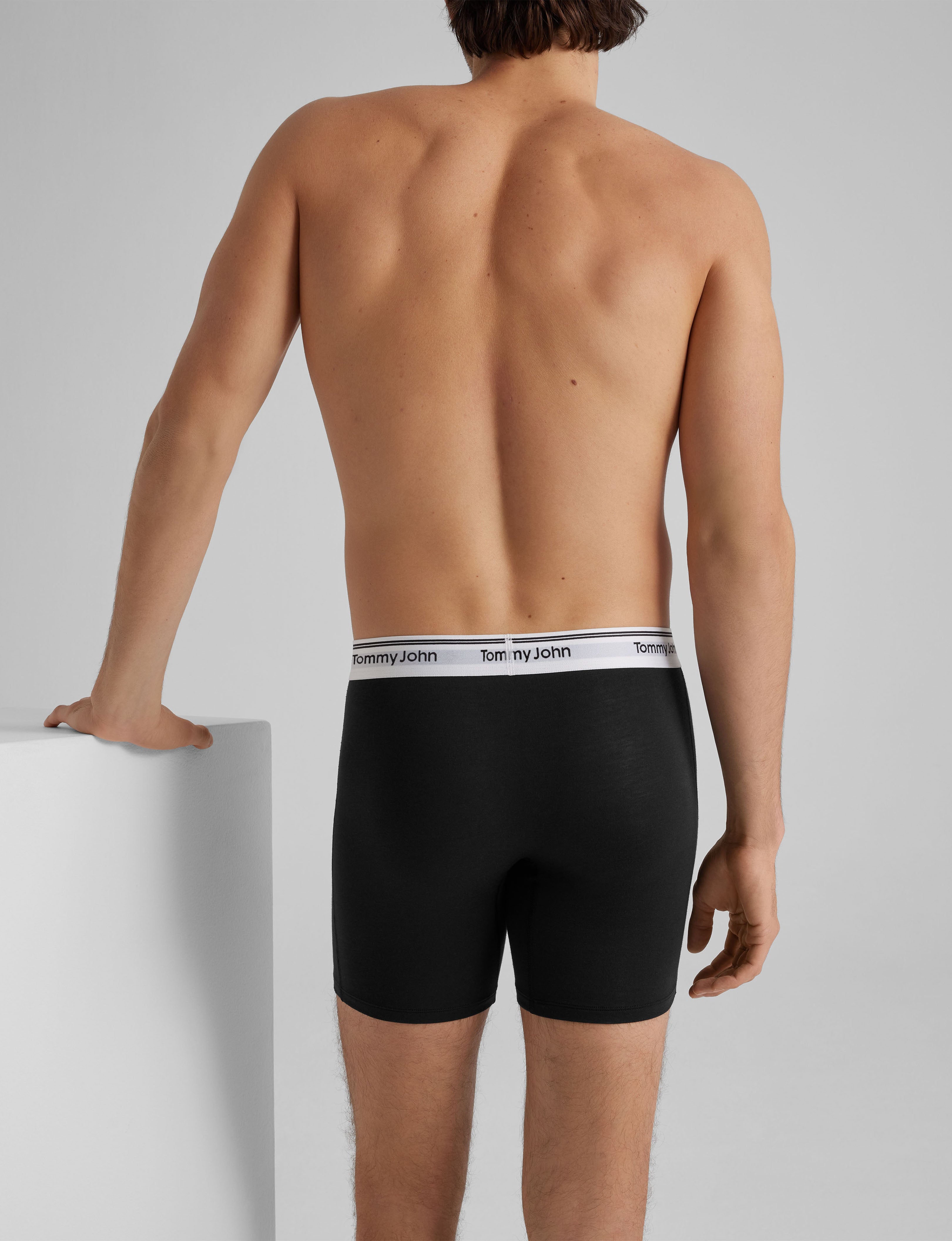 Premium Cotton Mid-Length Boxer Briefs for Men - 6 Pack (3 Pairs) - Soft Breathable Underwear for All-Day Comfort - Perfect for Workout, Travel & Daily Wear
