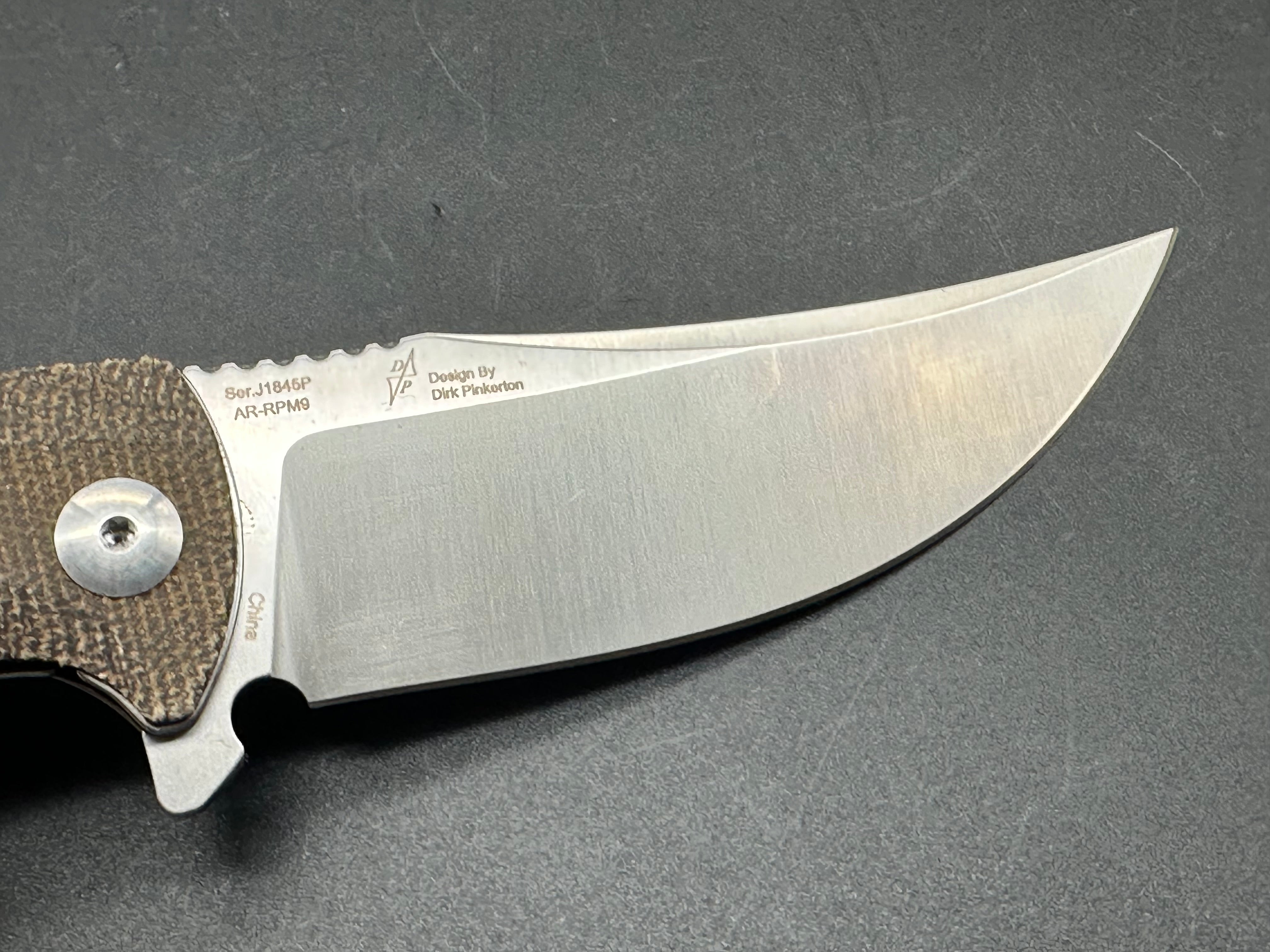 Artisan Cutlery Arroyo Liner Lock Folding Knife - OD Green Micarta Handle, EDC Pocket Knife for Outdoor Camping, Hiking & Everyday Carry