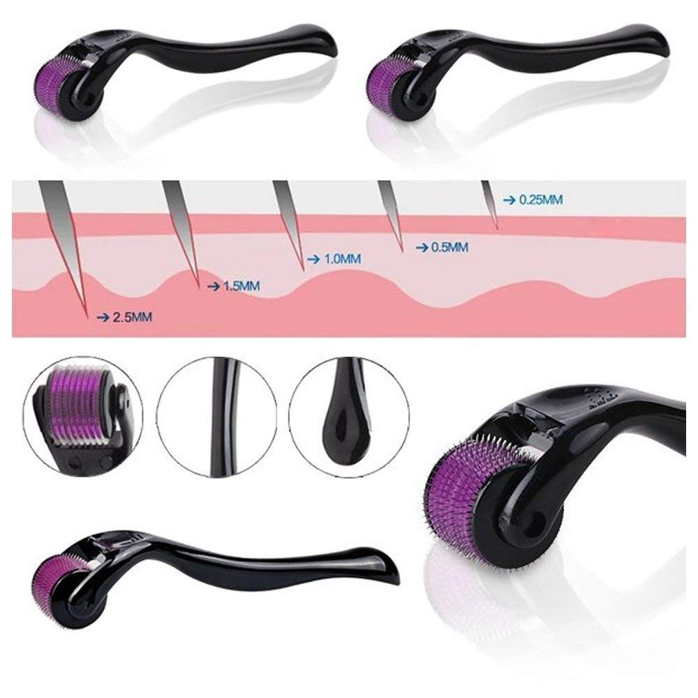 Kostech Derma Roller 540 Titanium Alloy Needles 2.5mm for Face & Body - Micro Needling Skin Care Tool for Wrinkles, Acne Scars & Hair Growth - Professional At-Home Dermaplaning Device (Pack of 1)