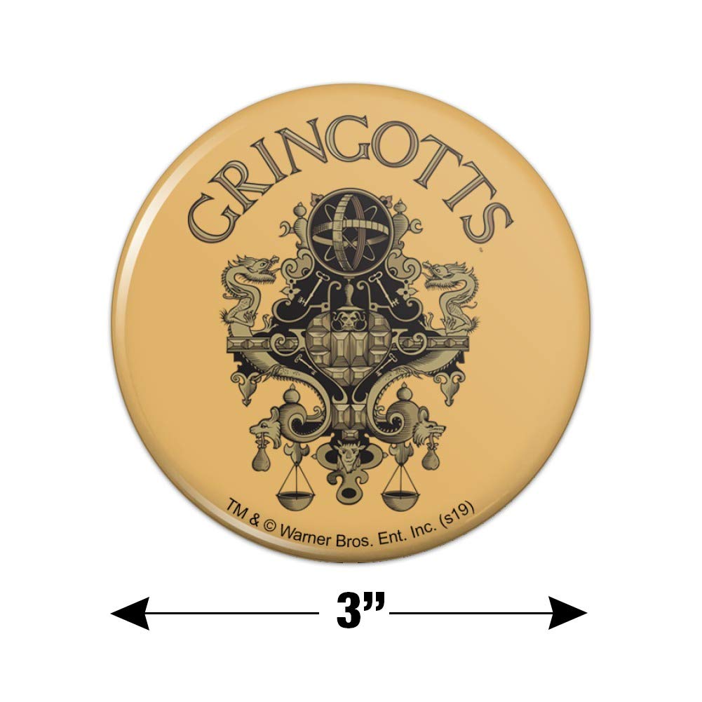 Harry Potter Gringotts Bank Logo Fridge Magnet - Decorative Refrigerator Magnets for Kitchen, Office & Dorm Room - Collectible Wizarding World Merchandise for Harry Potter Fans