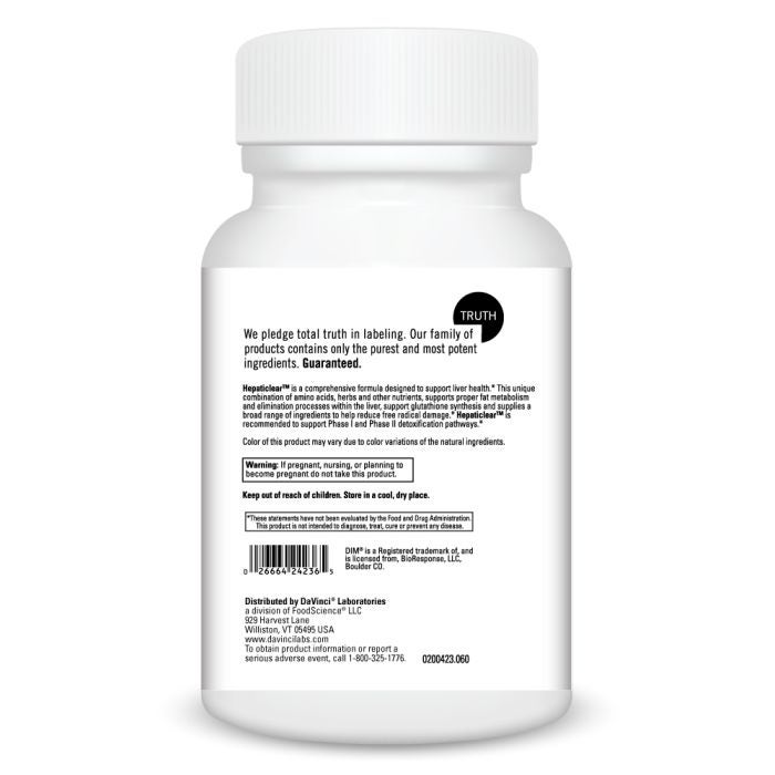 Davinci Labs Hepaticlear Liver Support Supplement - Natural Detox & Liver Cleanse for Optimal Health - Supports Digestion & Energy - Perfect for Daily Wellness & Detox Routine