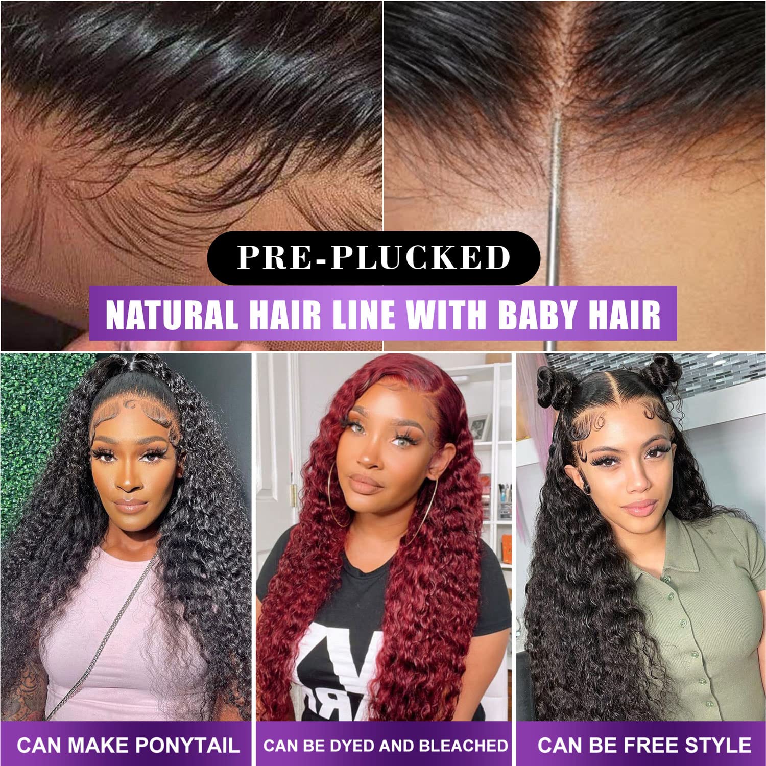 13x6 Deep Wave Lace Front Wigs Human Hair - Pre Plucked 180% Density HD Transparent Glueless Lace Frontal Wig - Brazilian Virgin Human Hair with Baby Hair - 26 Inch - Perfect for Black Women, Parties, Weddings & Daily Wear