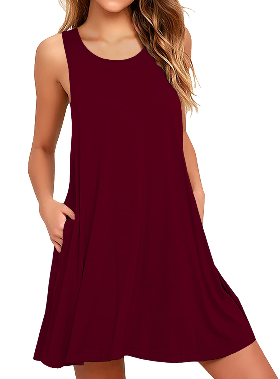 WEACZZY Women's Summer Casual Swing T-Shirt Dress - Loose Fit Beach Cover Up, Flowy Vacation Dress for Pool, Beach, and Outdoor Activities