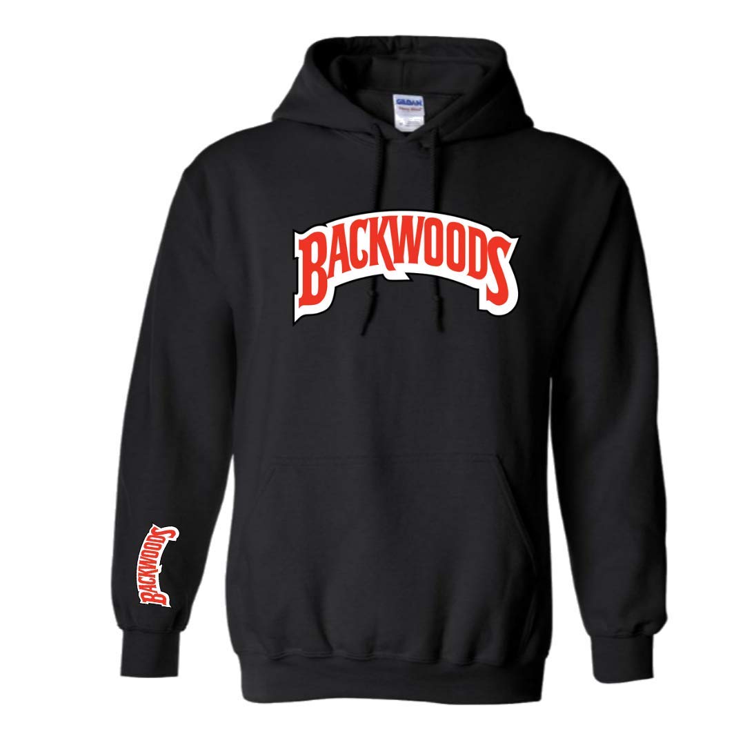 Backwoods Unisex Pullover Hoodie with Sleeve Design - Comfortable Casual Sweatshirt for Men & Women | SIMPLE HOODIES BRAND (2XL, Black) - Perfect for Outdoor Activities, Lounging & Streetwear Fashion