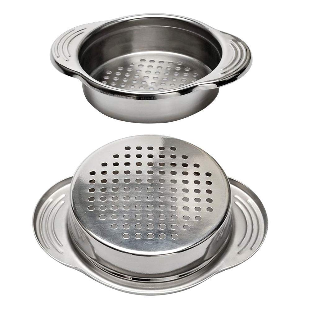 WSNM 2-Pack Stainless Steel Can Drainer & Strainer - Tuna Can Oil Press, Squeezer & Opener - Multi-Functional Kitchen Tool for Draining Oil from Canned Tuna, Sardines & Vegetables - Perfect for Meal Prep & Camping Cooking