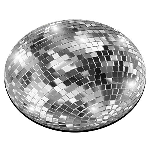 Smooffly Silver Disco Ball Round Mouse Pad - Custom Glitter Computer Mousepad for Laptop & PC Gaming - Sparkling Office Desk Accessory for Work & Party Decor