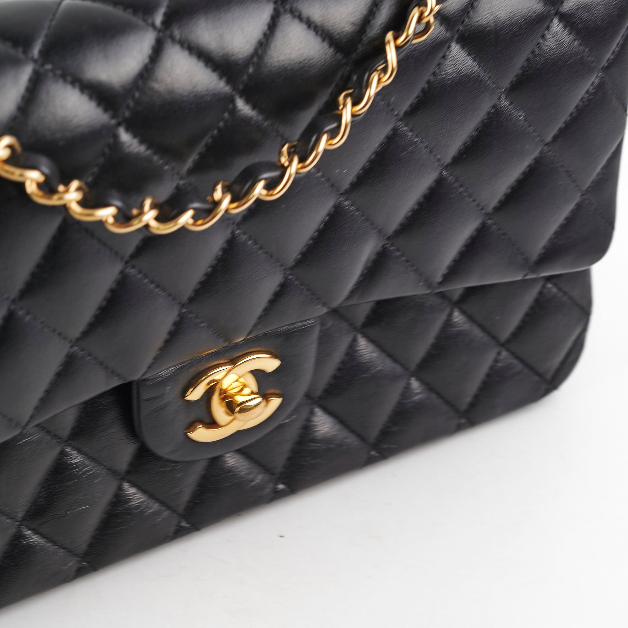 Chanel Medium/Large Quilted Classic Flap Bag in Black with Microchip - Luxury Handbag for Women, Perfect for Parties, Work & Everyday Use