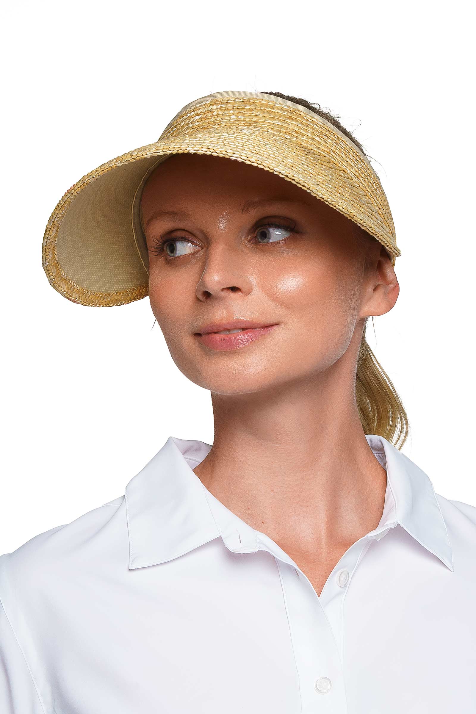 Carmen Wheat Straw Visor Hat - Eco-Friendly Sun Protection for Men & Women - Perfect for Beach, Hiking and Outdoor Activities
