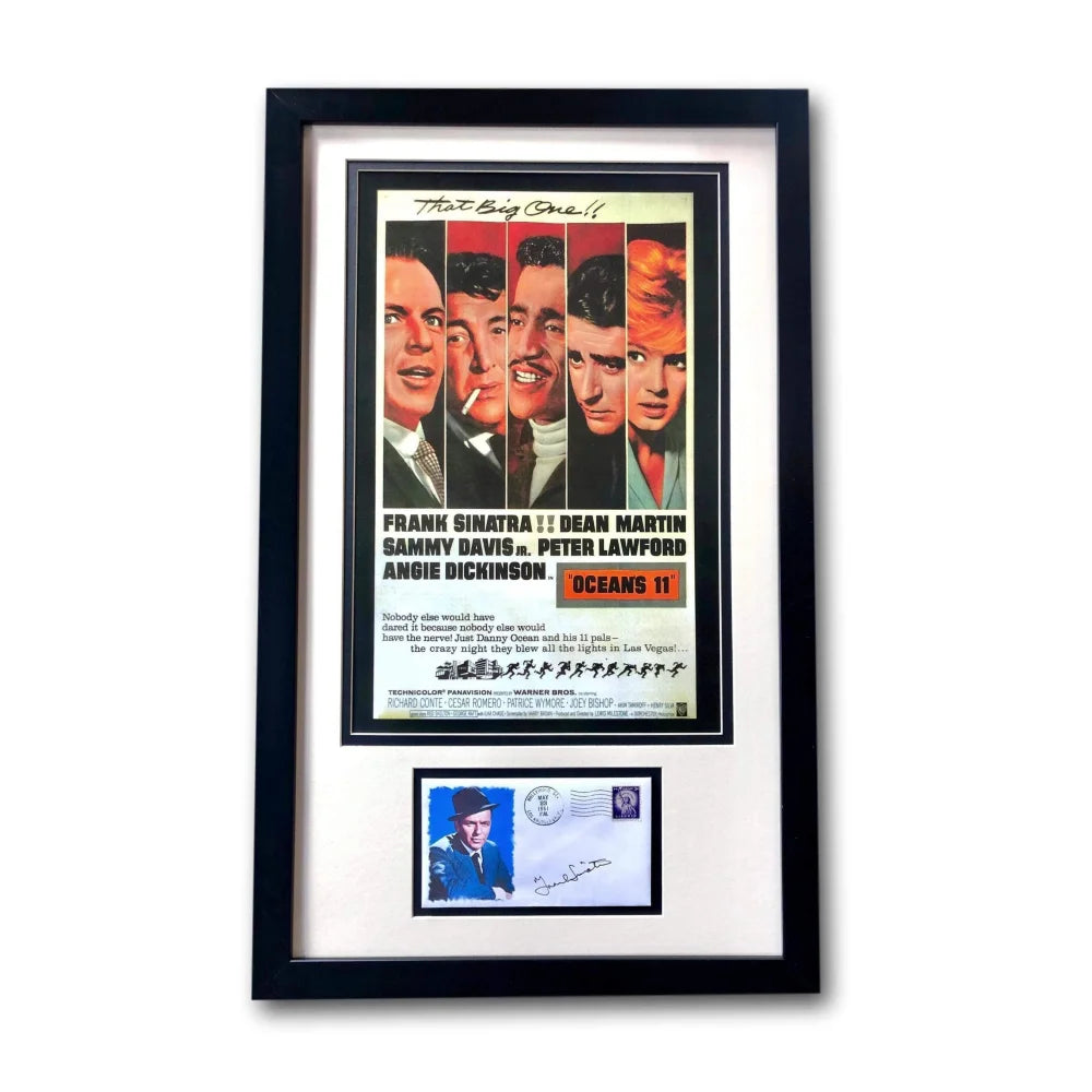 Frank Sinatra Oceans 11 Framed Collage with Facsimile Autographs - Rat Pack Memorabilia Featuring Sinatra, Martin & Davis - Wall Art for Movie Fans & Home Decor