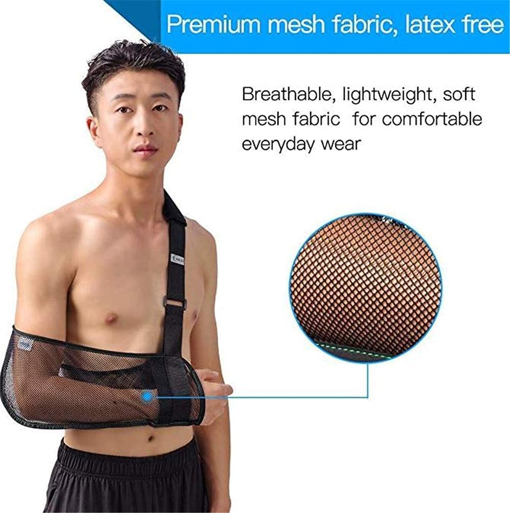 **Lightweight Breathable Mesh Arm Sling for Adults - Shoulder Immobilizer with Rotating Cuff, Wrist & Forearm Support (Large Size) - Ideal for Post-Surgery, Injury Recovery & Comfortable Daily Use**