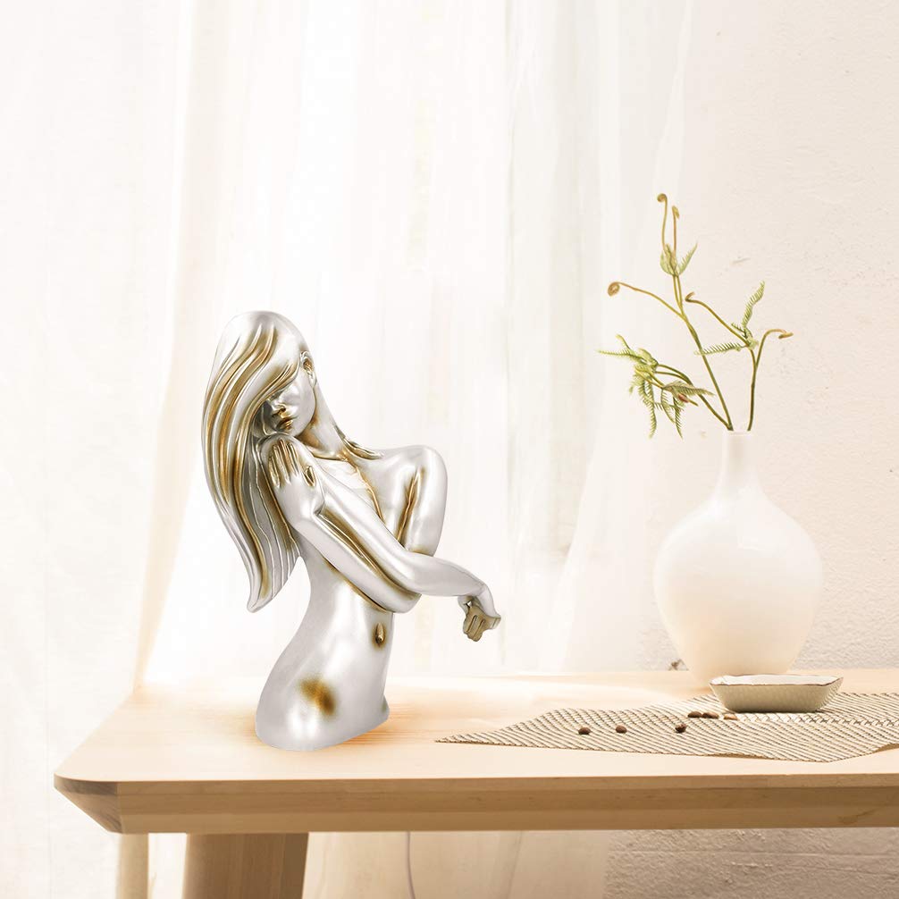 DreamsEden Modern Art Statue - Elegant Resin Women Figurine Sculpture for Home & Office Decor | Shelf, Table & Desk Display | Perfect for Living Room, Bedroom & Workspace Aesthetics