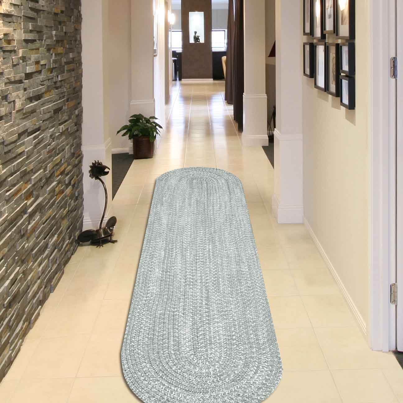 Reversible Braided Area Rug - 2-Tone Indoor/Outdoor Rug for Living Room, Bedroom, Patio & Deck - Non-Slip Durable Floor Mat for Home Decor
