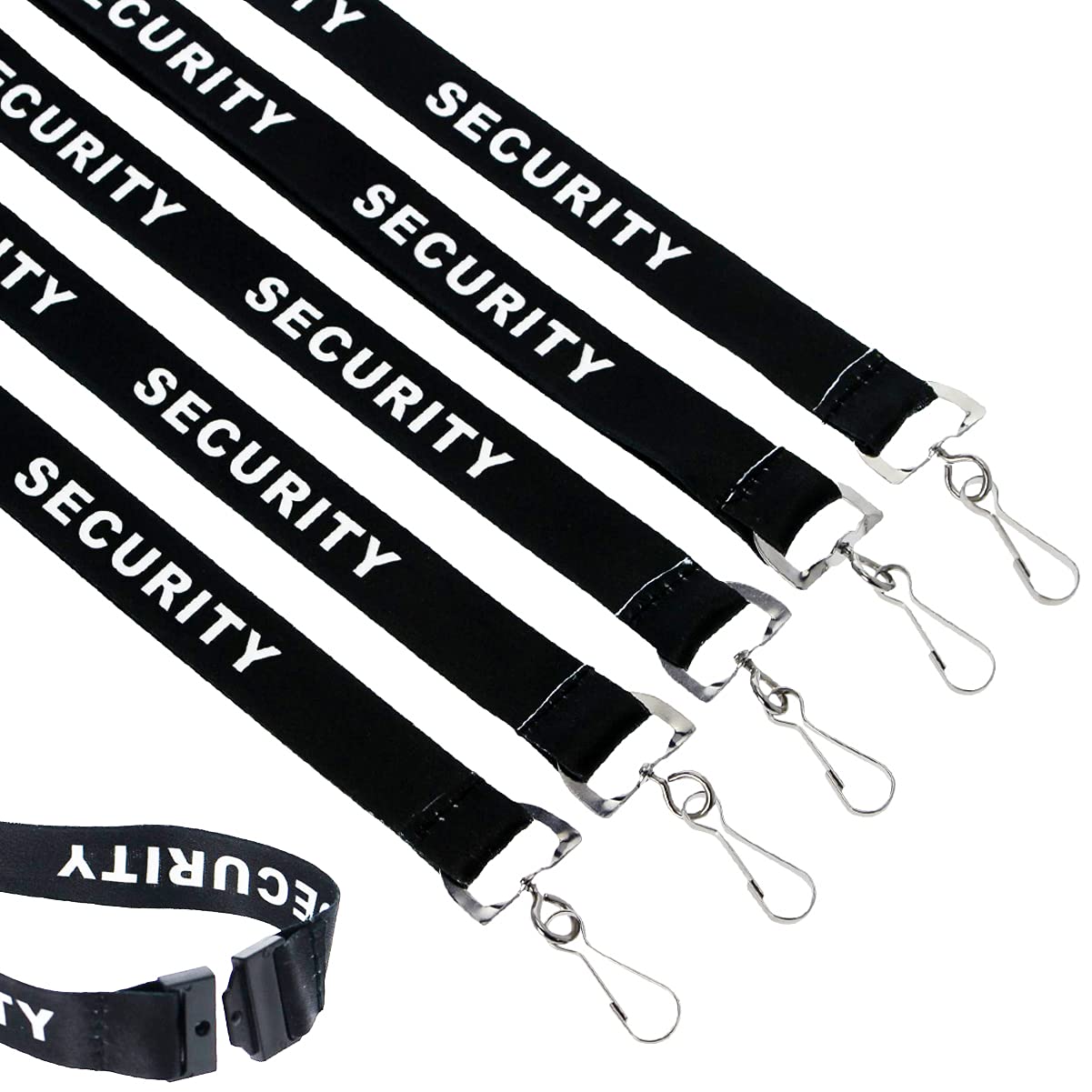 100 Pack Bulk Security Lanyards with Breakaway Safety Clasp & Metal Clip - ID Badge Holder Neck Strap for Security, Hospital & Office Staff - Durable Keychain for Work, Events & Conventions