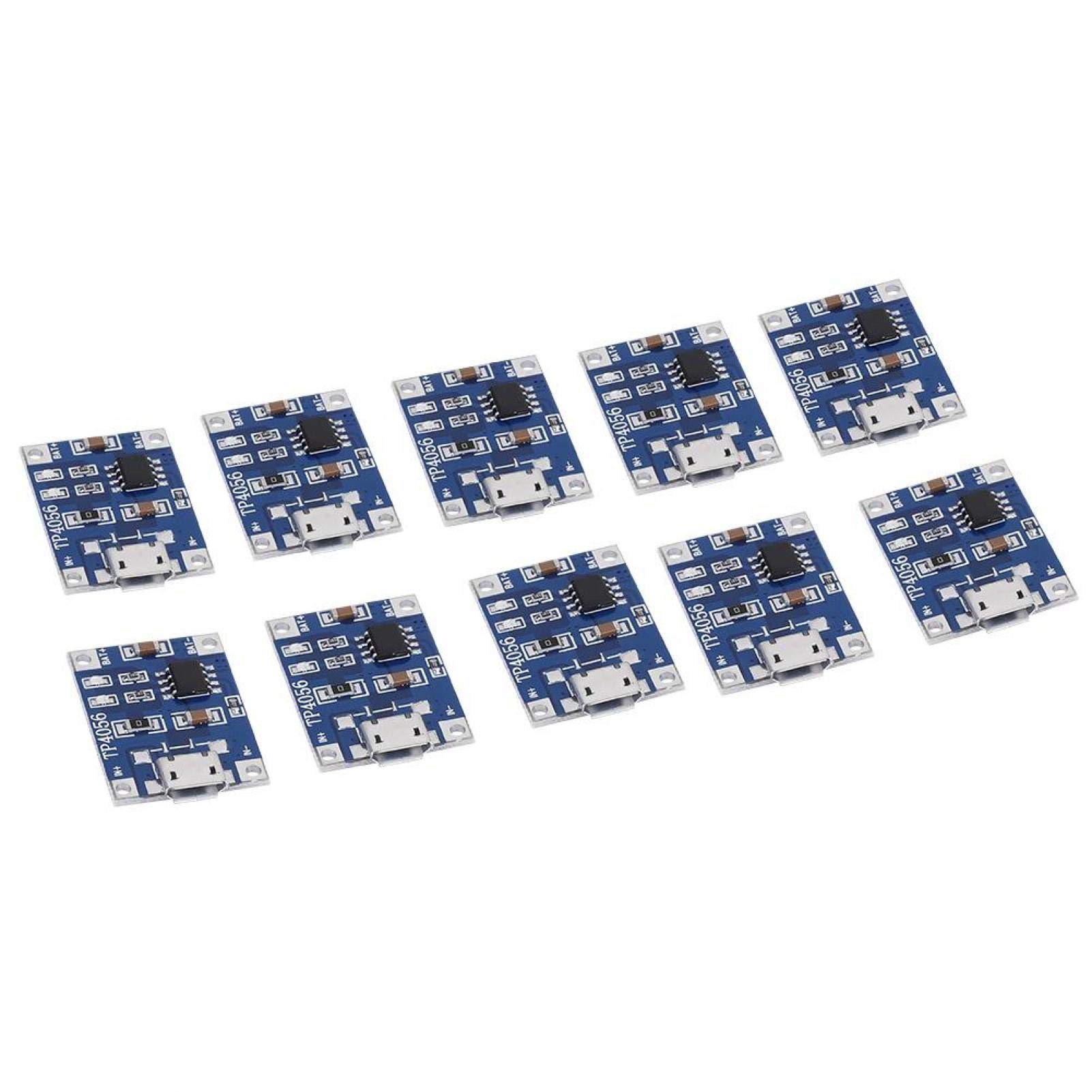 Ginorgee 10pcs Micro USB 1A Lithium Battery Charger Protection Module - Fast Charging Board for 18650 Li-ion Batteries | Perfect for DIY Electronics, Solar Projects, and Power Banks