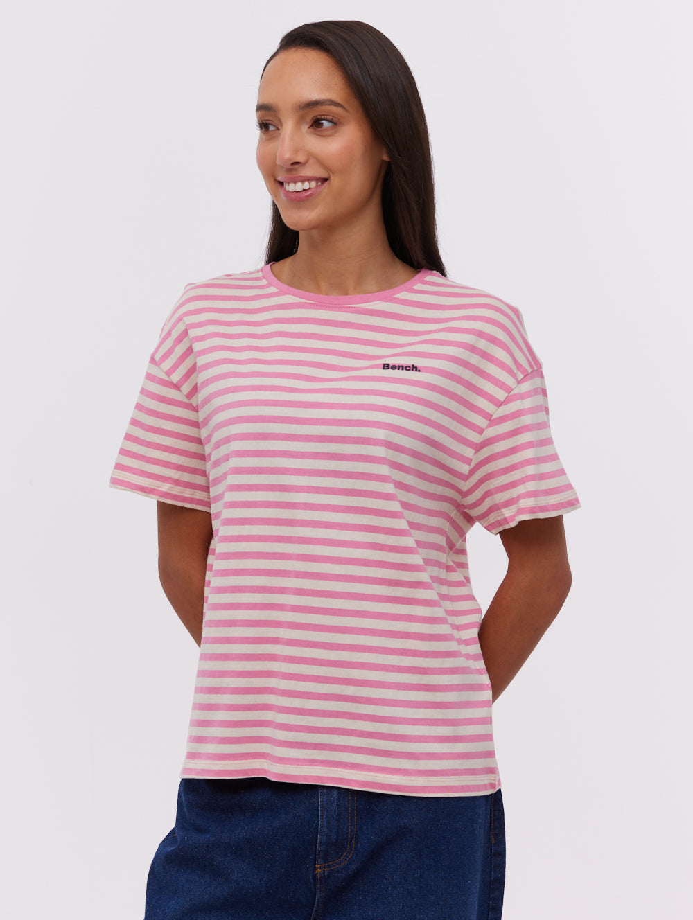 Aife Oversized Striped T-Shirt for Women - Soft Cotton Casual Tee for Everyday Wear, Lounge & Street Style