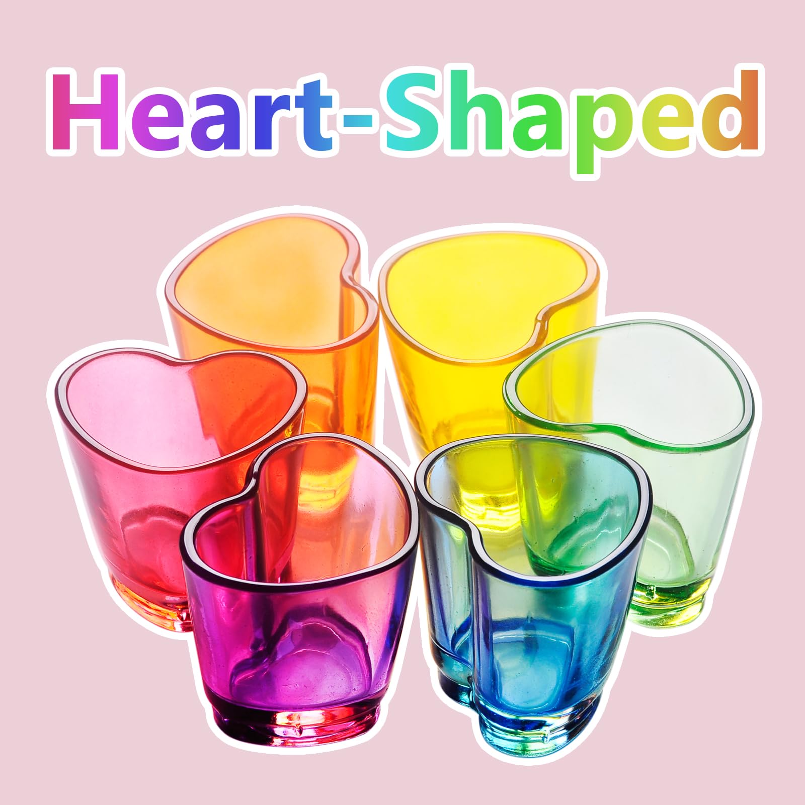 1.5oz Shot Glasses Set of 6 - Premium Soju, Espresso, Rainbow & Tequila Shot Glasses for Bars, Parties & Home Use - Bulk Barware Essentials for Cocktails, Shots & Entertaining