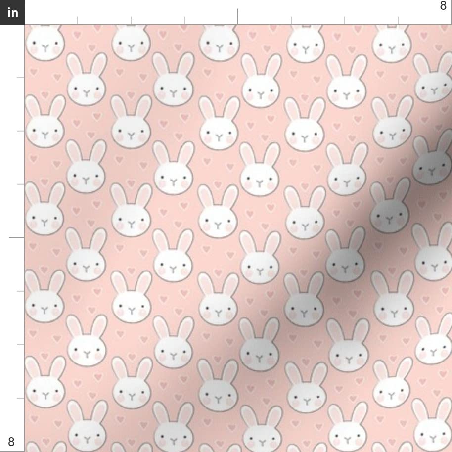 Pink Easter Bunnies Printed Minky Fabric Fat Quarter - Soft Plush Fabric for Baby Blankets, Quilt Backing & Sewing Projects - Easter Decor, Nursery DIY, Cozy Home Textiles