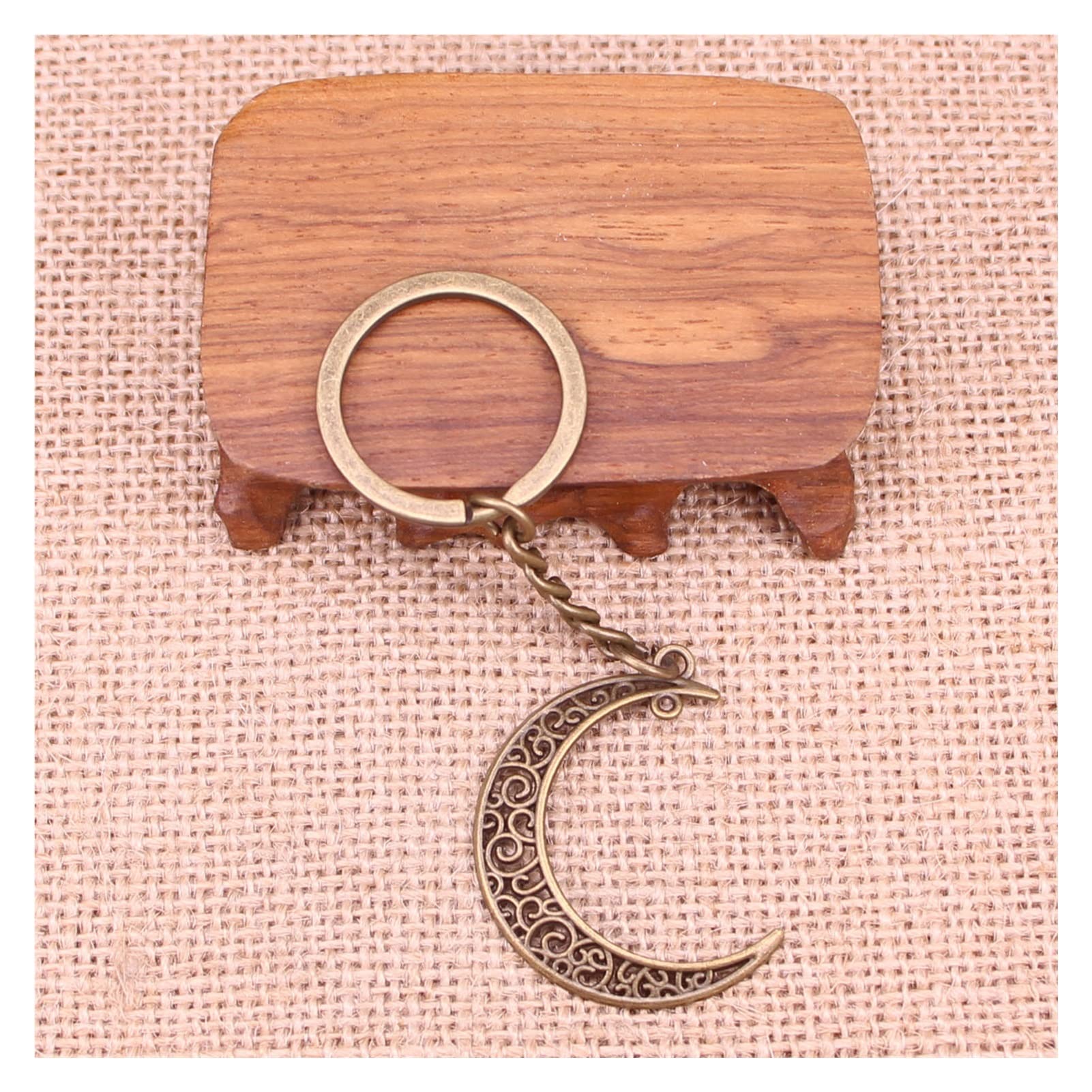 20pcs Moon Pendant Keychains - 40x30mm DIY Men's Jewelry, Car Key Chain Ring Holder - Unique Souvenir Gift for Friends & Family - Perfect for Parties, Promotions & Everyday Use