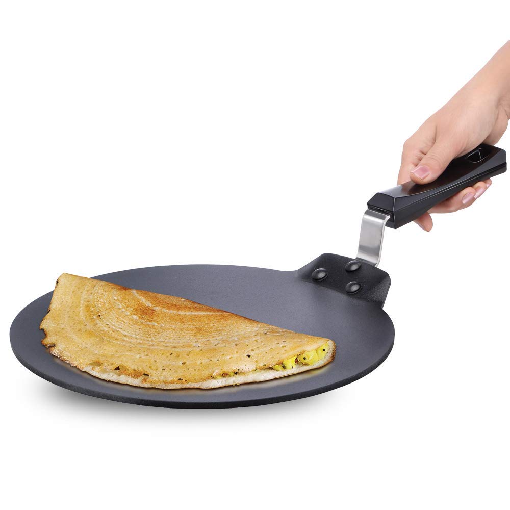 Hawkins Futura Nonstick Tava Griddle - 10.5 Inch Gray Cast Aluminum Indian Cooking Pan - Perfect for Roti, Chapati, Dosa & Pancakes