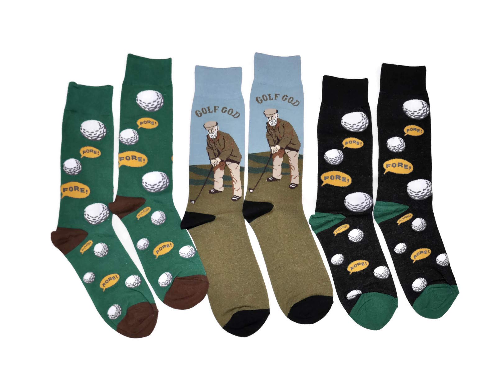 Fun Novelty Crew Socks for Men - 3 Pair Pack - Comfortable & Stylish Casual Socks for Work, Gym, and Everyday Wear