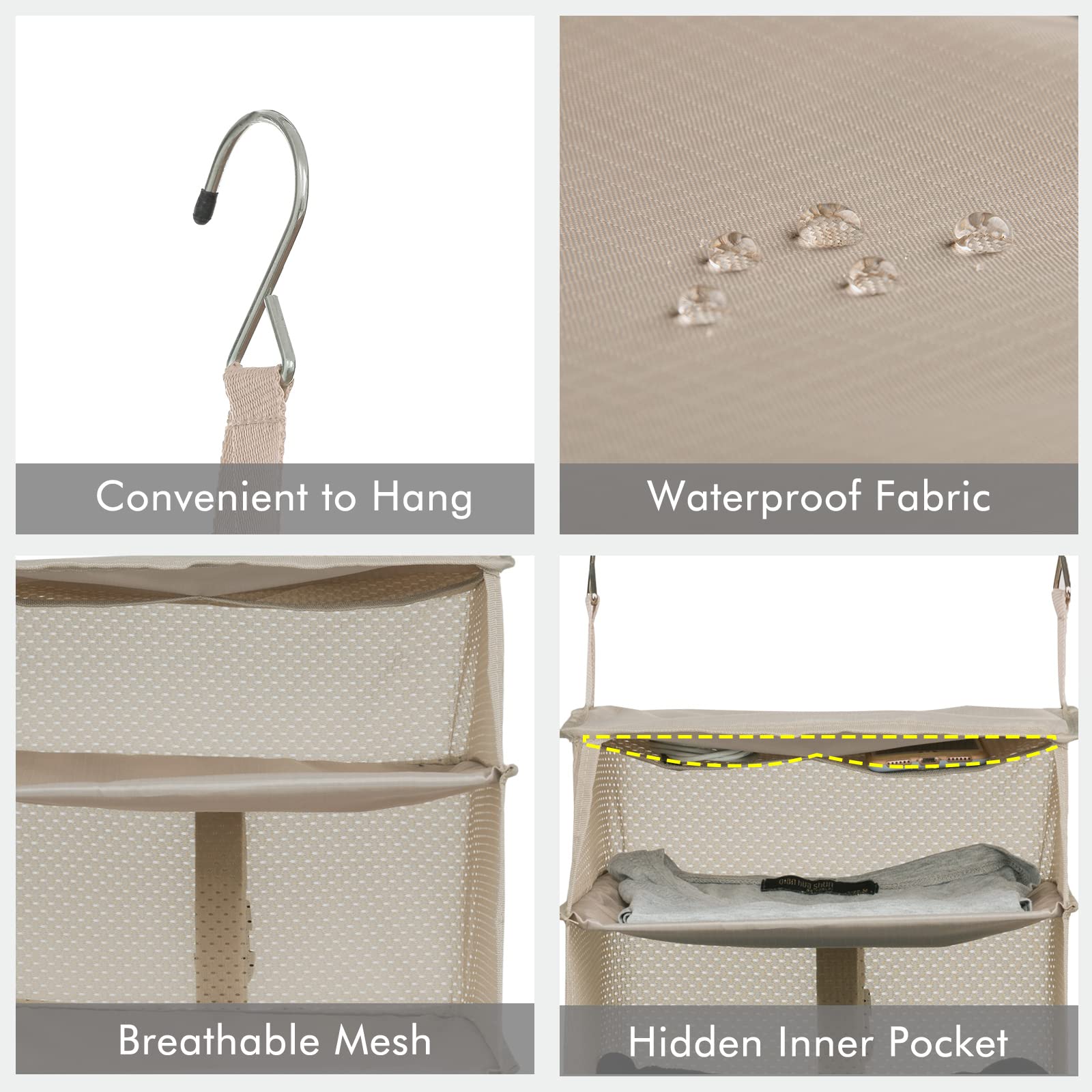Hanging Packing Cubes for Travel - Lightweight & Portable Hanging Organizer for Luggage, Suitcase & Closet - Perfect for Business Trips, Vacations & Home Storage