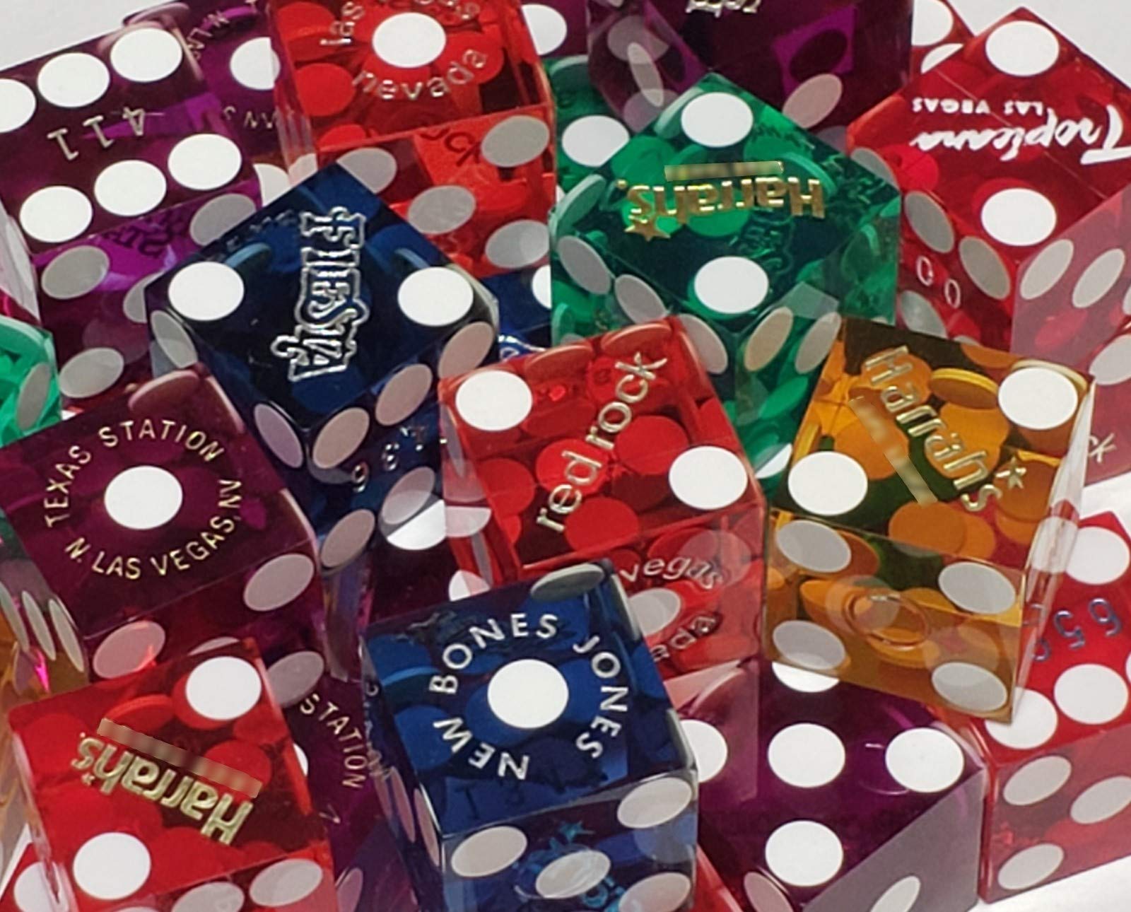Authentic Las Vegas Casino Dice Set with Velvet Pouch & 36