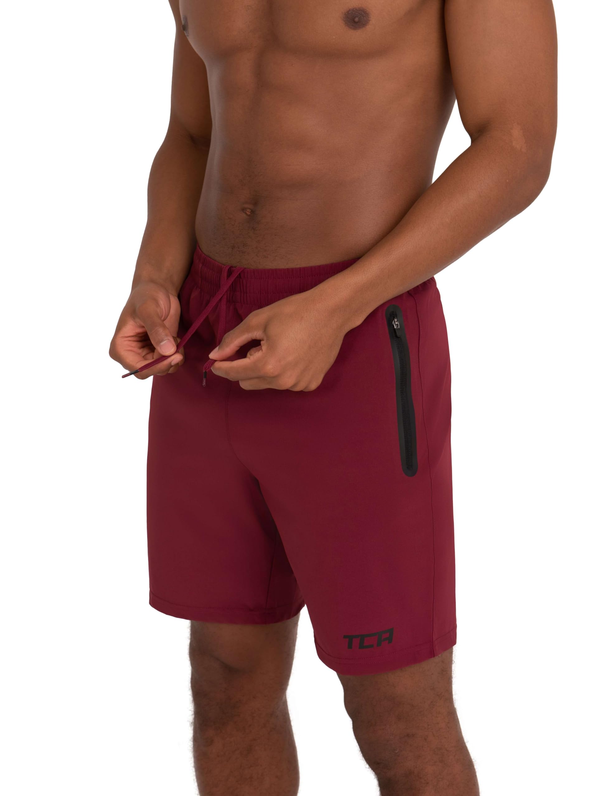 TCA Elite Tech Men's Gym Athletic Workout Running Shorts with Zipper Pockets - Lightweight Breathable Quick-Dry Training Shorts for Running, Basketball & Gym Workouts