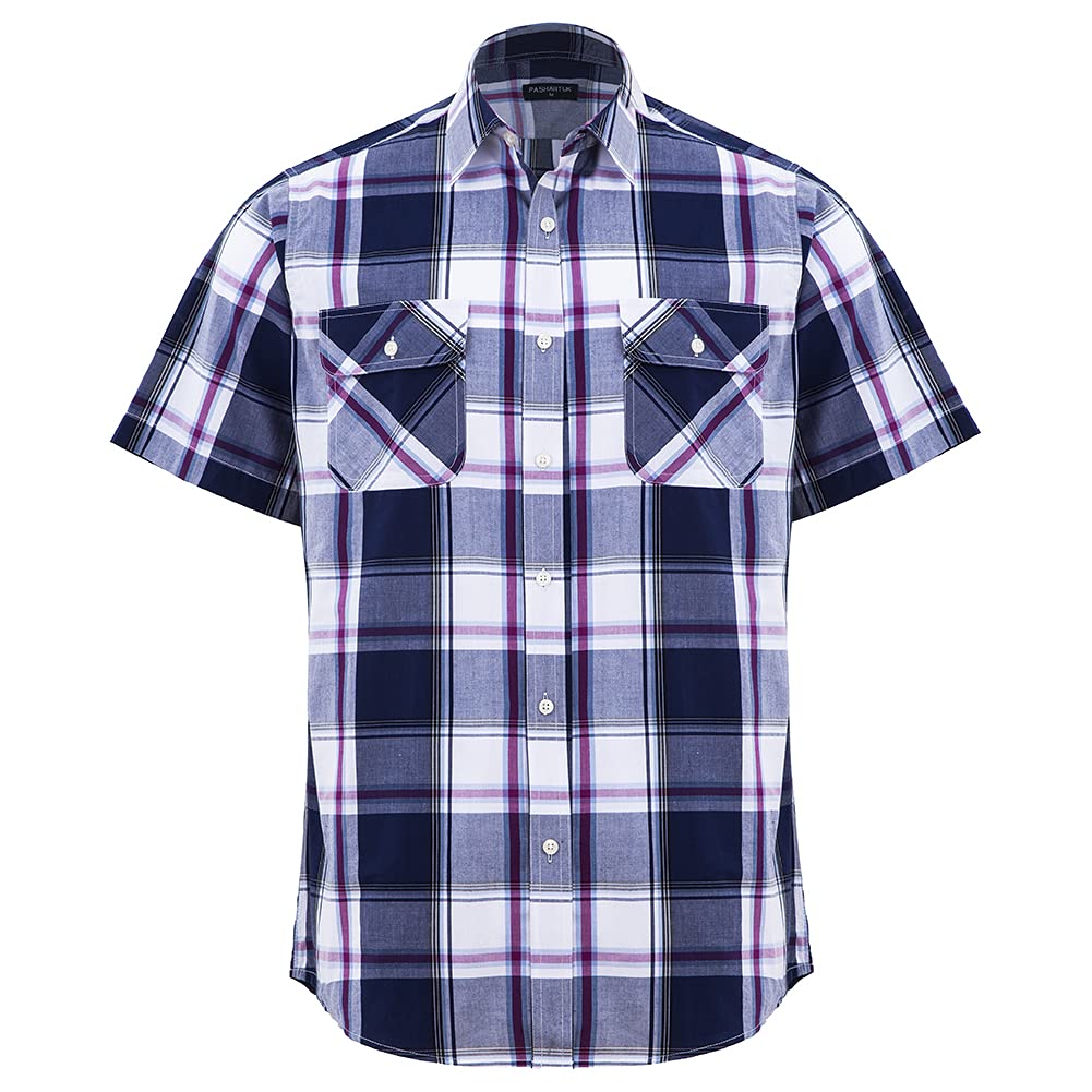 Men's Cotton Short Sleeve Button Down Shirts - Classic Fit Casual Shirts for Summer | Office Wear & Outdoor Activities