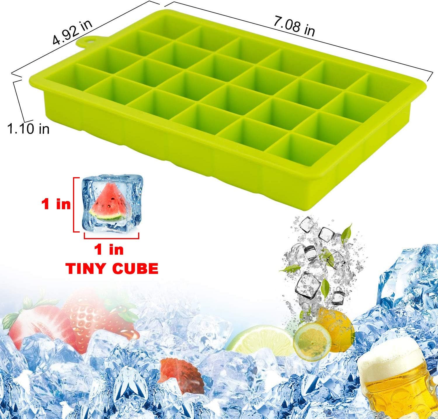 Morfone 3-Pack Silicone Ice Cube Trays with Removable Lid - BPA Free Flexible Ice Molds (24 Cubes per Tray) for Cocktails, Whiskey, Baby Food & Chocolate - Perfect for Home Bars, Parties & Kitchen Use