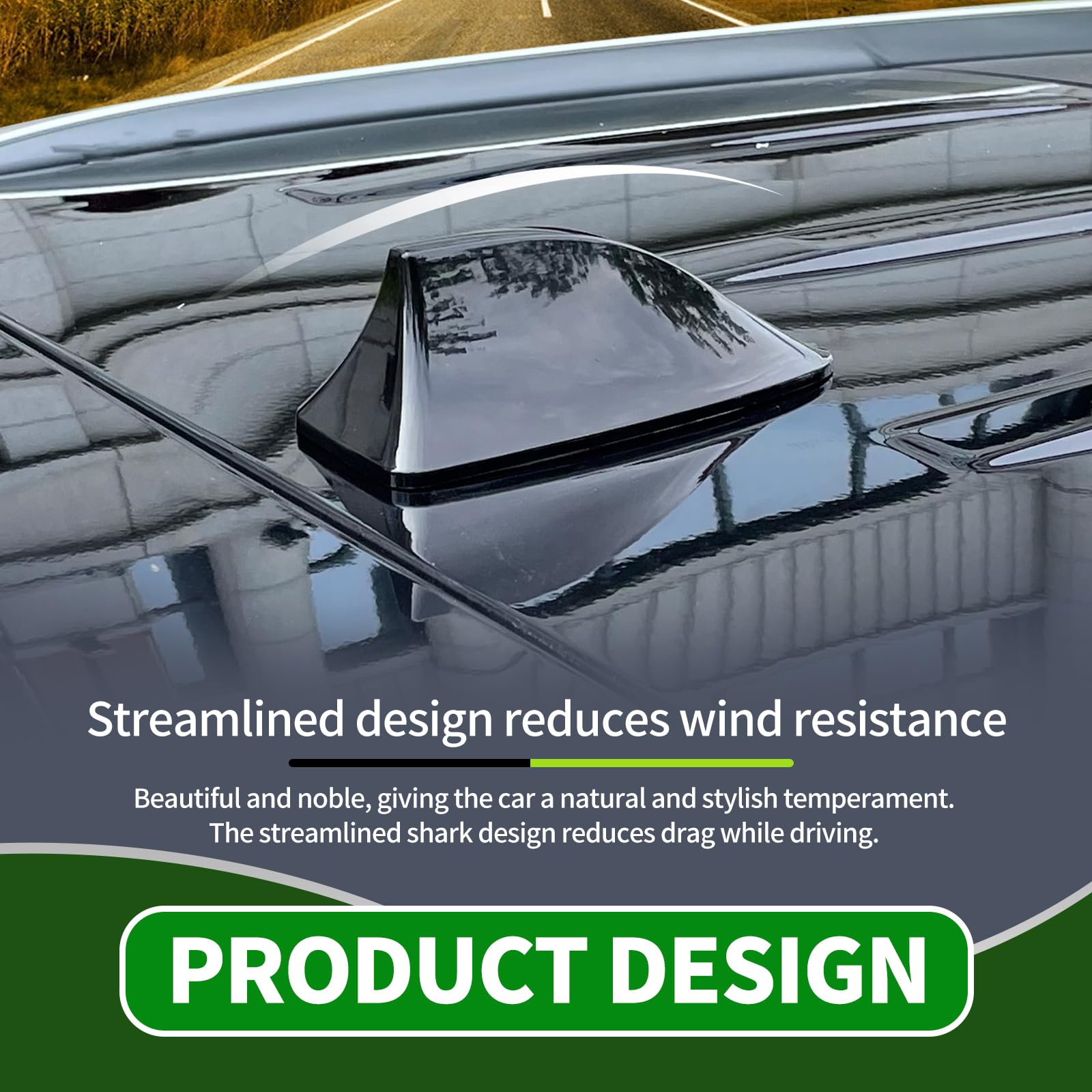 Shark Fin Car Antenna - Black Dummy Roof Aerial Accessory for SUV & Vehicles | Weatherproof Decorative Styling Upgrade for Improved Car Appearance