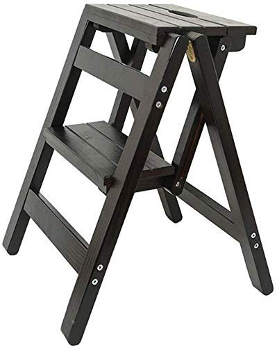 FADUNI Creative Innovative Folding Step Stool - Multifunctional Wooden Kitchen Ladder Stool, Library Step Stool, Foldable Chair for Home & Office Use