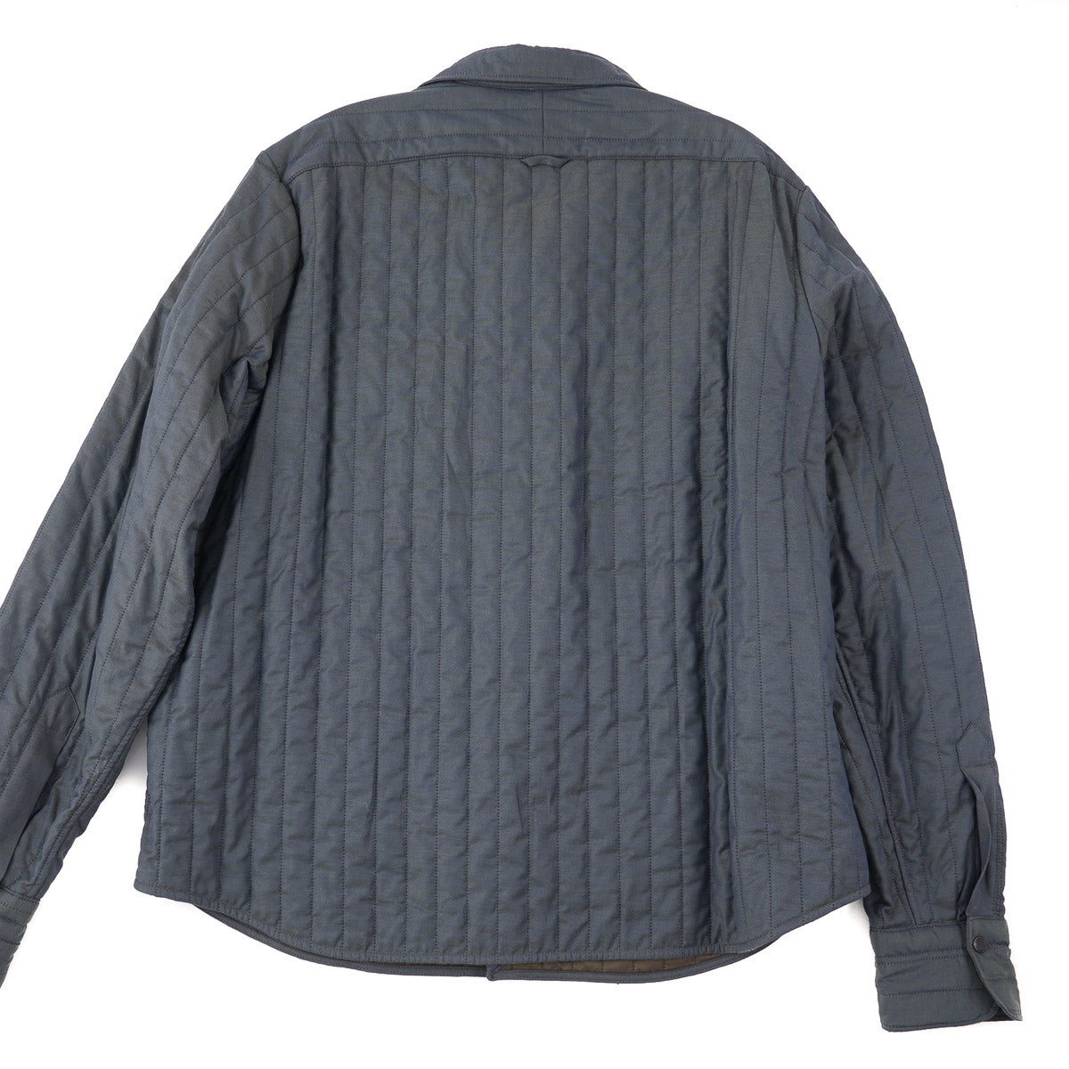 Finamore Quilted Cotton Shirt Jacket for Men - Lightweight Casual Overshirt with Button Front - Perfect for Spring & Fall Layering, Outdoor Activities and Office Wear
