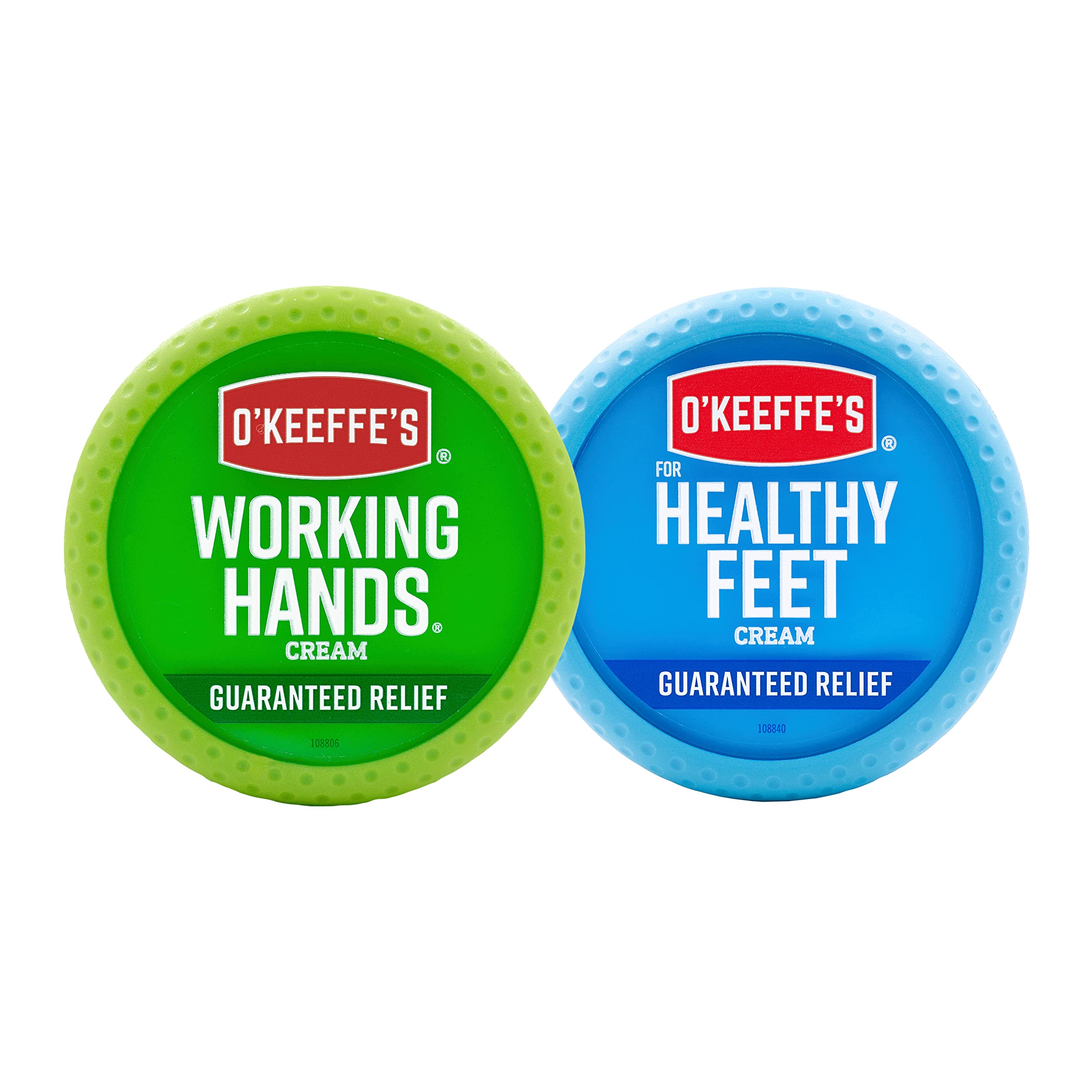 O'Keeffe's Working Hands Hand Cream 3.4 oz & Healthy Feet Foot Cream 3.2 oz - Moisturizing Treatment for Dry, Cracked Skin - Perfect for Gardeners, Construction Workers & Outdoor Enthusiasts
