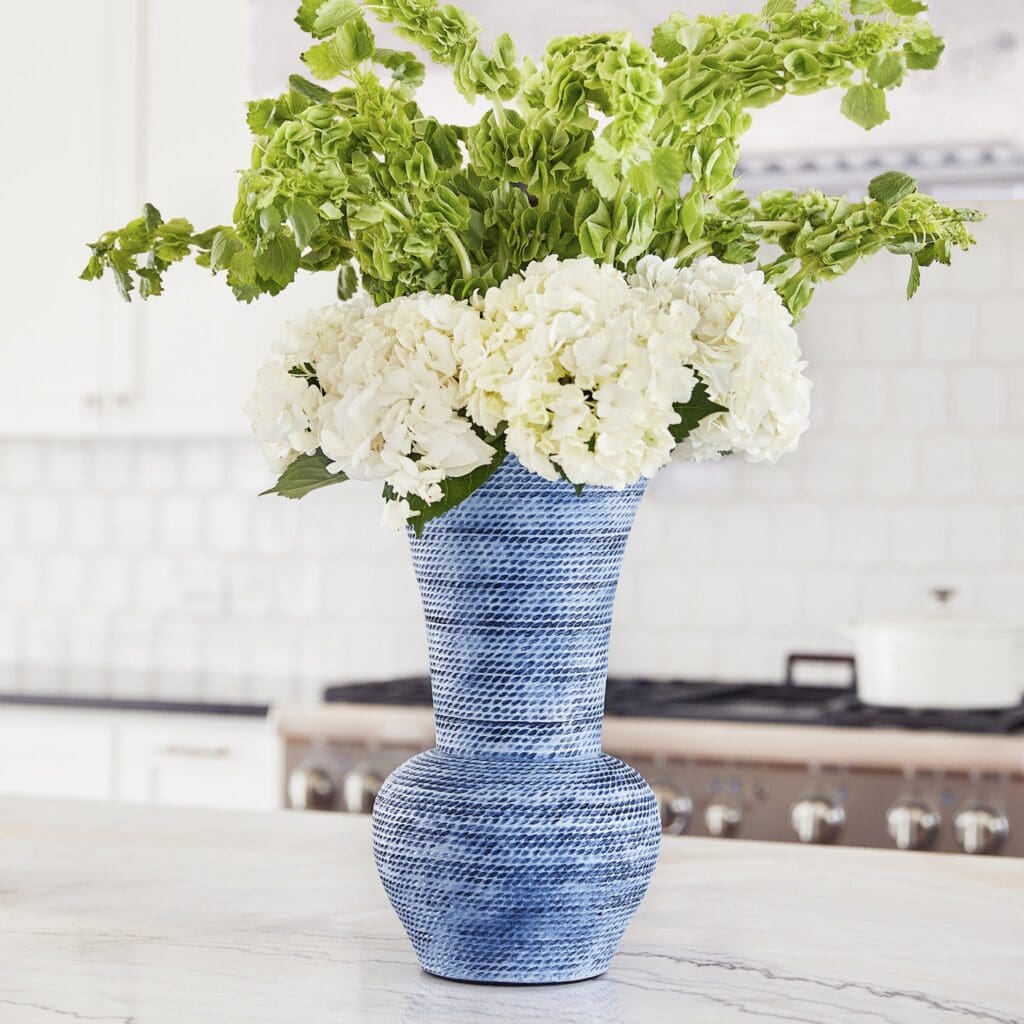 Cyan Design 11551 Hopewell Vase - Blue Ombre Small Ceramic Vase for Home Decor, Wedding Centerpiece, Tabletop Display & Gift Giving